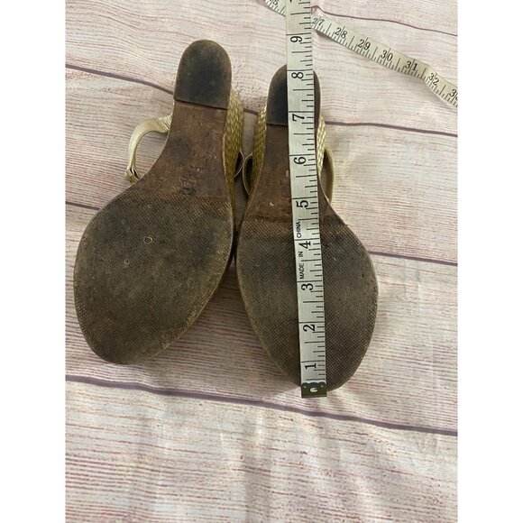 Versace Women's Gold Cut Out Accent Espadrilles Wedges - 40 (10) - Picture 9 of 14